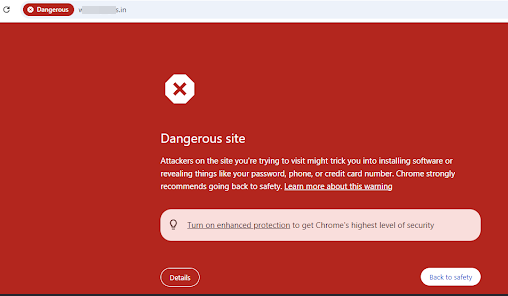 dangerous site error